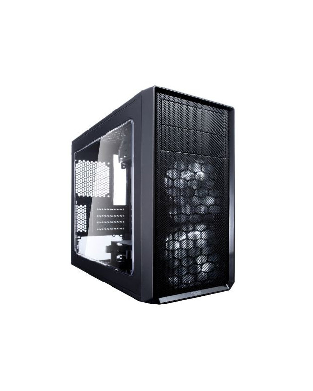 Fractal Design Focus G Mini (Black) Gaming Case w/ Clear Window, Micro ATX, 2 White LED Fans, Kensington Bracket, Filtered Front, Top & Base Air Intakes