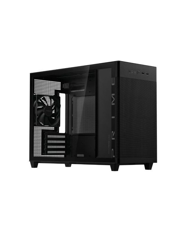 Asus Prime AP201 Gaming Case w/ Tempered Glass Window, Micro ATX, USB-C, Tool-free Panels, 338mm GPU & 360mm Radiator Support, Black