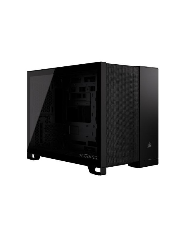 Corsair 2500D Airflow Dual Chamber Gaming Case w/ Glass Window, Micro ATX, Fully Mesh Panelling, USB-C, Asus BTF Compatible, Black