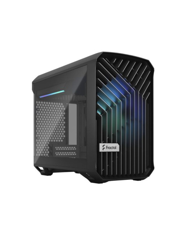 Fractal Design Torrent Nano (Light TG RGB) Case w/ Light Tint Glass Windows, Mini ITX, 1 RGB Fan, ATX PSU & 335mm GPU Support, 280mm Watercooling, RGB Strip, Front Grille, USB-C