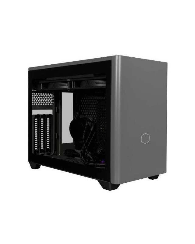 Cooler Master NR200P MAX Case w/ Glass or Mesh Side, Mini ITX, 280mm AIO Cooler, 850W PSU & 2x PWM Fans Included, 3-Slot GPU Support, Black/Grey
