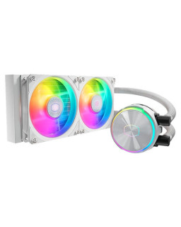 Cooler Master PL240 Flux ARGB 240mm Liquid CPU Cooler, 2x ARGB PWM Fans, RGB Pump Head, RGB Controller, White
