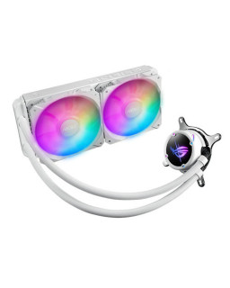Asus ROG STRIX LC II 240 ARGB Liquid CPU Cooler, 240mm, 7th Gen Asetek Pump, 2 x ARGB PWM Fans & ARGB Pump Cover, White