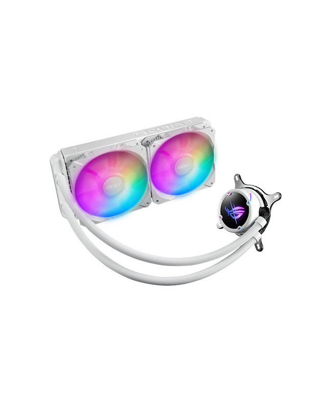 Asus ROG STRIX LC II 240 ARGB Liquid CPU Cooler, 240mm, 7th Gen Asetek Pump, 2 x ARGB PWM Fans & ARGB Pump Cover, White