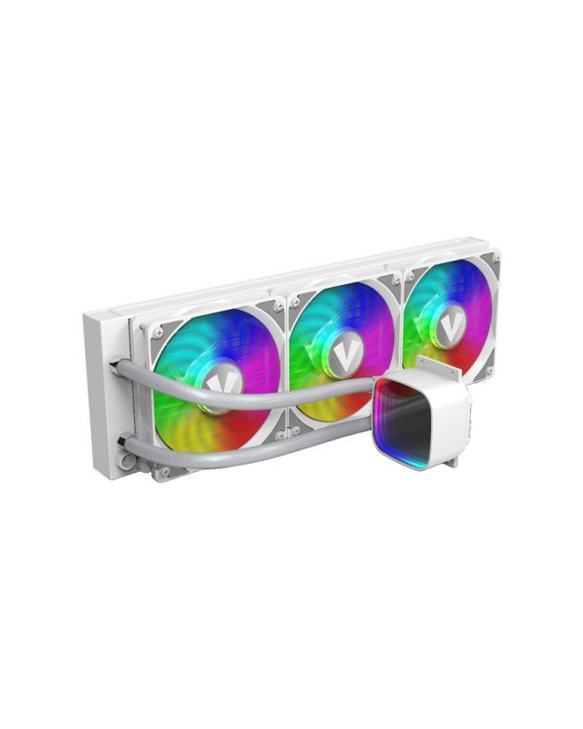 Vida Aquilo 360mm ARGB Liquid CPU Cooler, 3x ARGB PWM Fans, Infinity Mirror RGB Pump Head, White