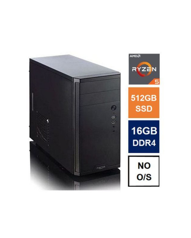 Spire MATX Tower PC, Fractal Core 1100 Case, Ryzen 5 5600G, 16GB 3200MHz, 512GB SSD, Cooler Master 550W, No Optical, KB & Mouse, No Operating System