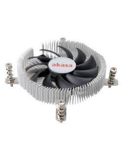 Akasa AK- AK-CC7129BP01 Aluminium Thin Mini-ITX Cooler, 775, 115X & 1200, PWM Fan, 21mm High