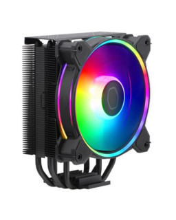 Cooler Master Hyper 212 Halo ARGB Heatsink & Fan, Intel/AMD, 4 Heat Pipes, Rifle Bearing Fan, Compact 154mm Height, Black