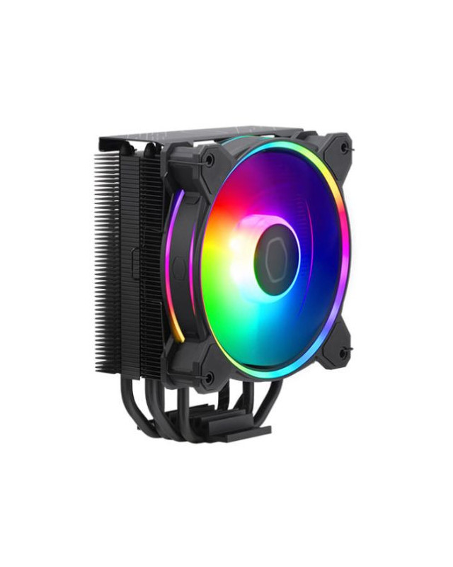 Cooler Master Hyper 212 Halo ARGB Heatsink & Fan, Intel/AMD, 4 Heat Pipes, Rifle Bearing Fan, Compact 154mm Height, Black