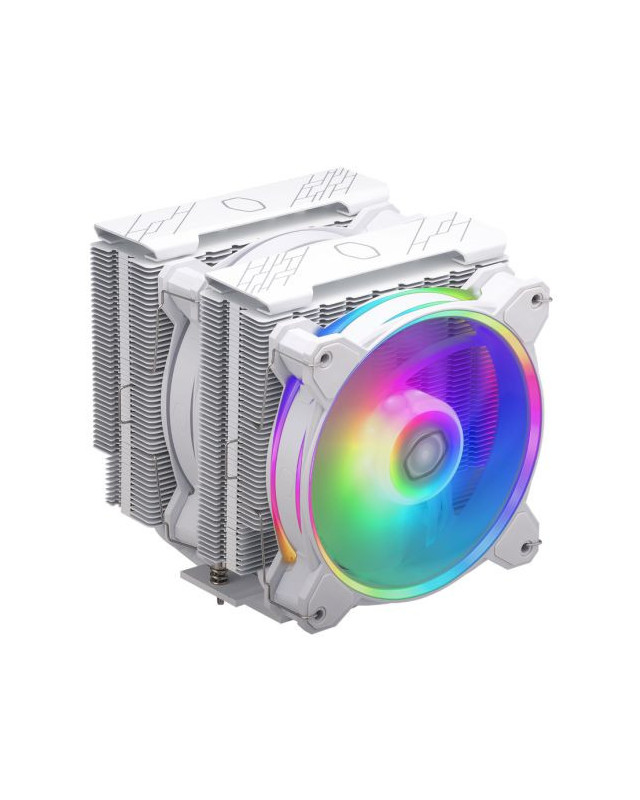 Cooler Master Hyper 622 Halo ARGB Dual Tower Heatsink & Fans, Intel/AMD, 6 Heat Pipes, 2x ARGB Fans, 157mm High, White