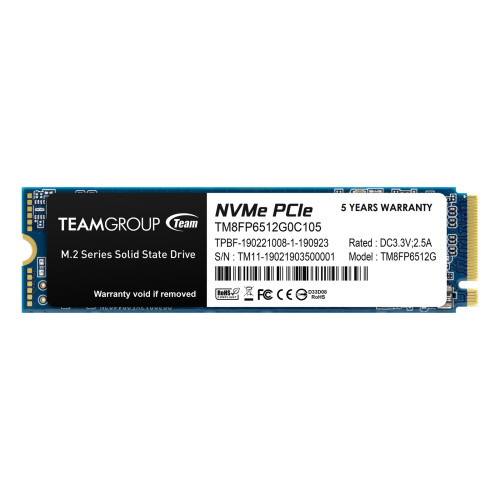 Team 512GB MP33 M.2 NVMe Gen3 SSD, M.2 2280, PCIe3, R/W 1700/1400 MB/s