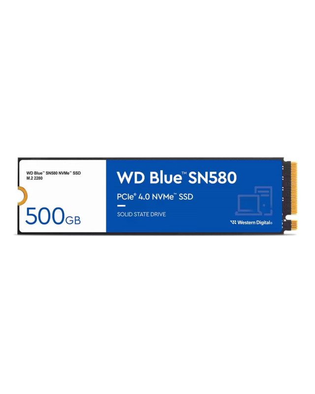 WD 500GB Blue SN580 M.2 NVMe Gen4 SSD, M.2 2280, PCIe4, TLC NAND, R/W 4000/3600 MB/s, 450K/750K IOPS