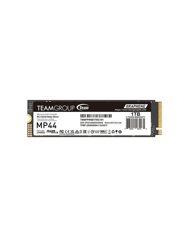 Team 1TB MP44 M.2 NVMe Gen4 SSD, M.2 2280, PCIe4, R/W 7400/6500 MB/s, Heat Dissipating Graphene Label