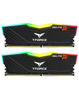 Team T-Force Delta RGB 16GB Kit (2 x 8GB), DDR4, 3200MHz (PC4-25600), CL16, XMP 2.0, DIMM Memory, Black