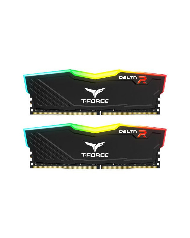 Team T-Force Delta RGB 16GB Kit (2 x 8GB), DDR4, 3200MHz (PC4-25600), CL16, XMP 2.0, DIMM Memory, Black