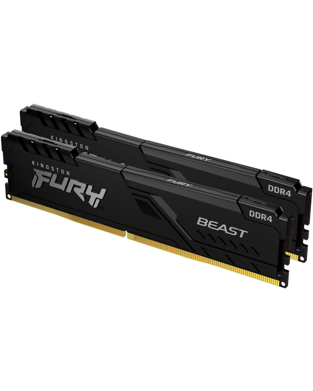 Kingston Fury Beast 16GB Kit (2 x 8GB), DDR4, 3200MHz (PC4-25600), CL16, XMP, DIMM Memory