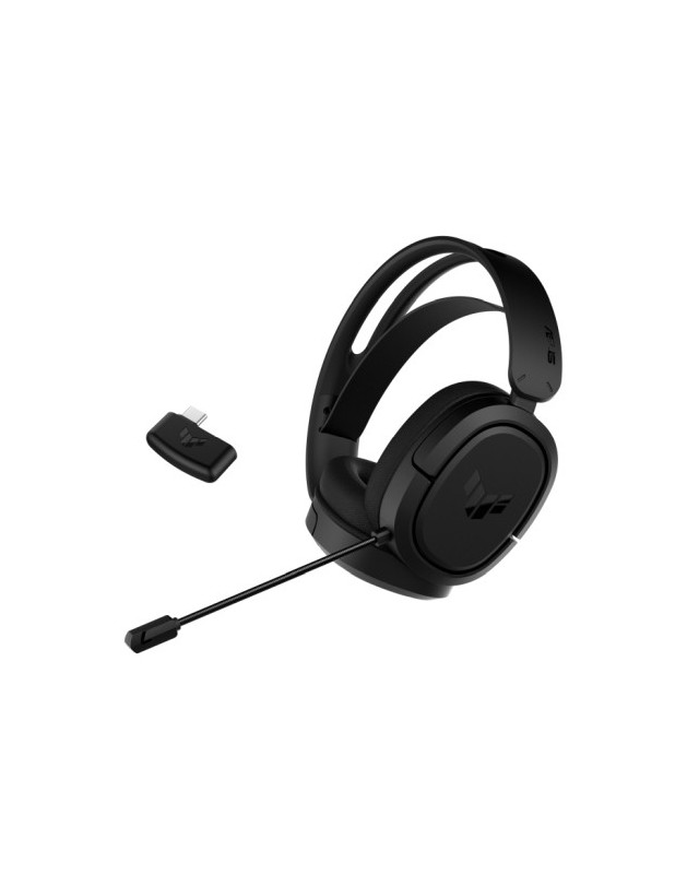 Asus TUF Gaming H1 Wireless Headset, 7.1, USB-C (USB-A Adapter), Lightweight, Deep Bass, Airtight Chamber Tech