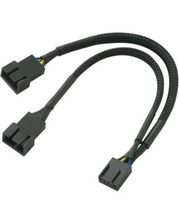 Akasa PWM Fan Splitter Cable, 2 PWM Fans from Single PWM Header, 15cm