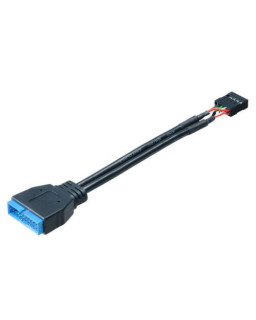 Akasa USB 3.0 to USB 2.0 Adapter Cable, USB 3.0 19-pin male to USB 2.0 internal 9-pin, 10cm