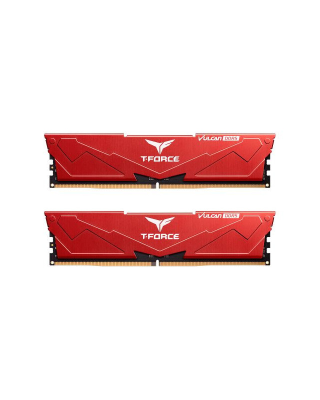 Team T-Force Vulcan 32GB Kit (2 x 16GB), DDR5, 6000MHz (PC5-48000), CL38, ECC, AMD EXPO & Intel XMP 3.0, PMIC, DIMM Memory, Red