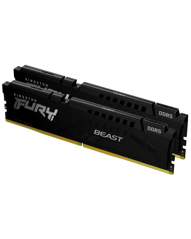 Kingston Fury Beast 32GB Kit (2 x 16GB), DDR5, 5200MHz (PC5-38400), CL40, 1.25V, ECC, XMP 3.0, PMIC, DIMM Memory