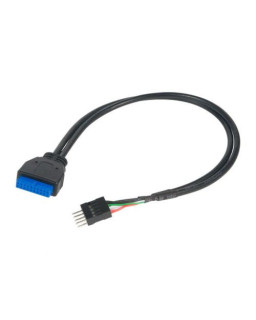 Akasa USB 3.0 to USB 2.0 Adapter Cable, USB 3.0 19-pin male to USB 2.0 internal 9-pin, 30cm