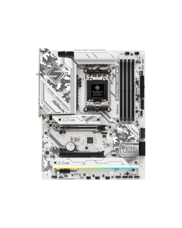 Asrock B650 STEEL LEGEND WIFI, AMD B650, AM5, ATX, 4 DDR5, HDMI, DP, Wi-Fi 6E, 2.5G LAN, PCIe5, RGB, 3x M.2