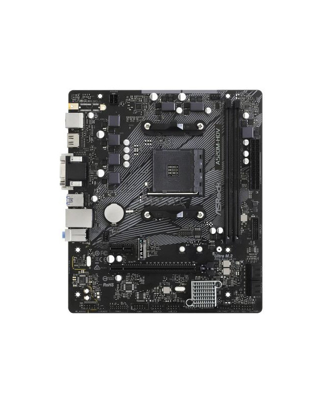 Asrock A520M-HDV, AMD A520, AM4, Micro ATX, 2 DDR4, VGA, DVI, HDMI, M.2
