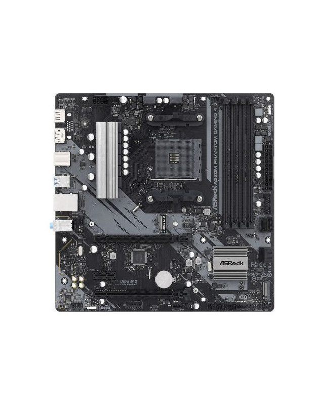 Asrock A520M PHANTOM GAMING 4, AMD A520, AM4, Micro ATX, 4 DDR4, HDMI, DP, 2x M.2