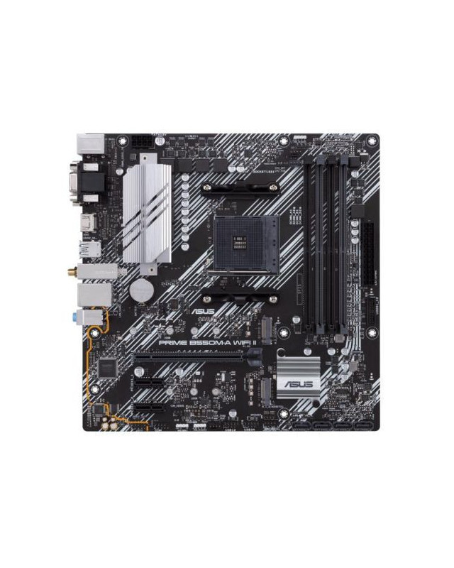 Asus PRIME B550M-A WIFI II, AMD B550, AM4, Micro ATX, 4 DDR4, VGA, DVI, HDMI, Wi-Fi, PCIe4, 2x M.2