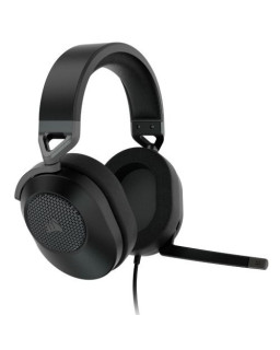 Corsair HS65 Surround Gaming Headset, 3.5mm Jack (USB Adapter), 7.1 Surround, Flip-To-Mute Mic, SoundID Customisation, Carbon