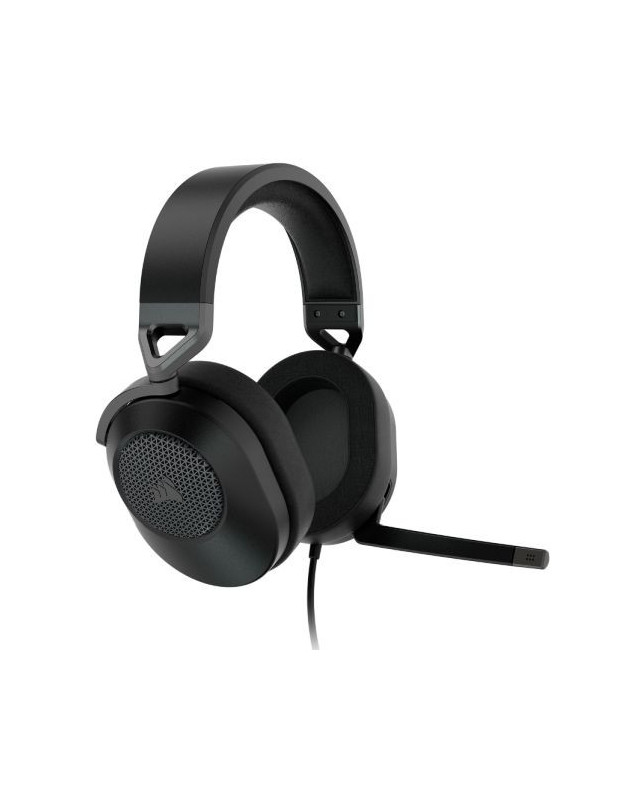Corsair HS65 Surround Gaming Headset, 3.5mm Jack (USB Adapter), 7.1 Surround, Flip-To-Mute Mic, SoundID Customisation, Carbon