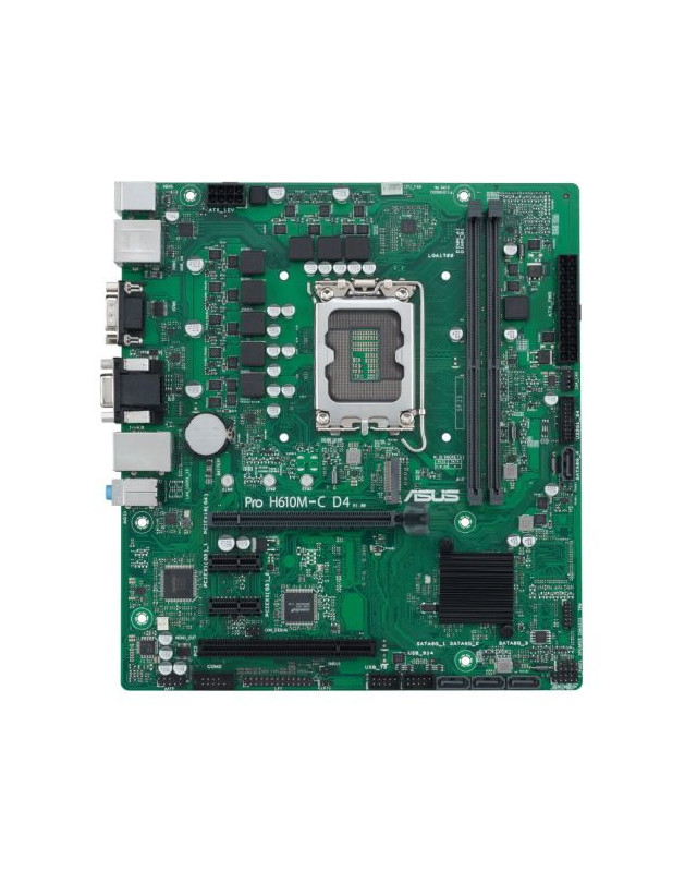 Asus PRO H610M-C D4-CSM - Corporate Stable Model, Intel H610, 1700, Micro ATX, 2 DDR4, VGA, HDMI, DP, PCIe4, 1x M.2
