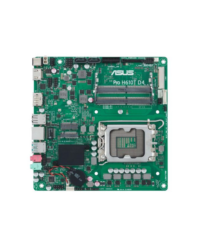 Asus PRO H610T D4-CSM - Corporate Stable Model, Intel H610, 1700, Thin Mini ITX, 2 DDR4 SO-DIMM, HDMI, DP, LVDS, 19v DC in, 1x M.2