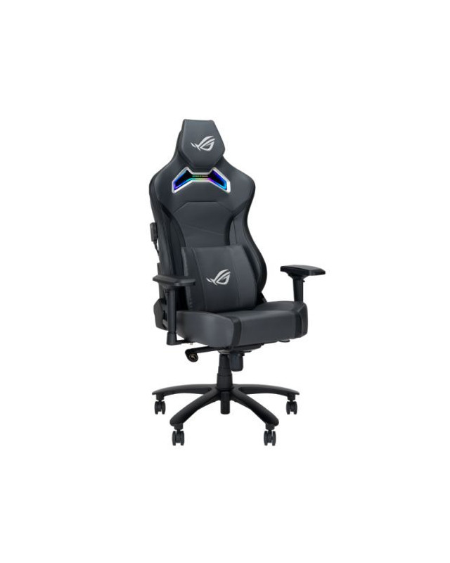 Asus ROG Chariot X (Wide) RGB Gaming Chair, Racing-Car Style, Premium PU Leather, Memory-Foam Lumbar, 4D Armrests, 155° Recline,  Tilt & Class 4 Gas Lift, Grey