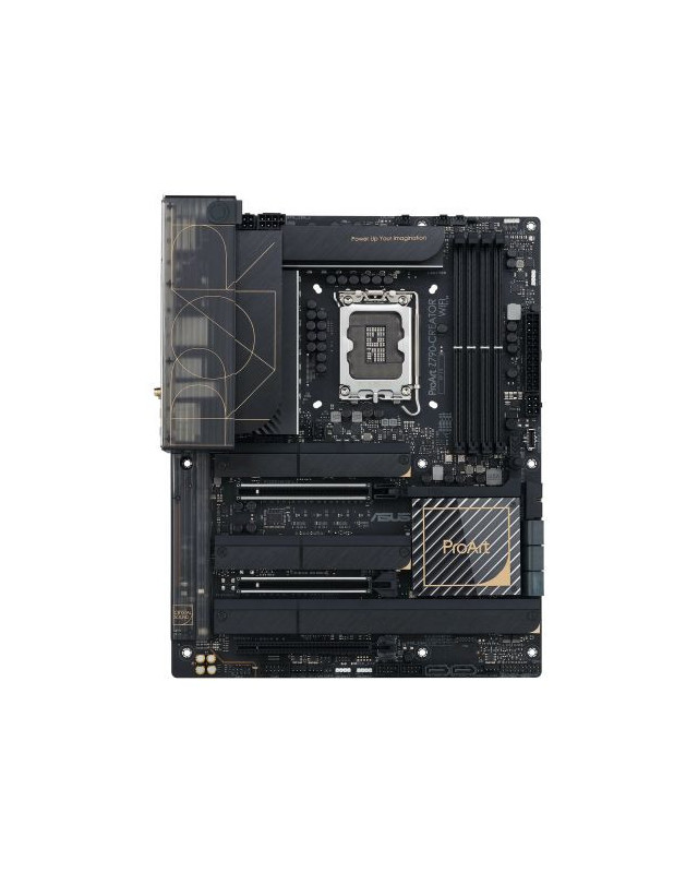 Asus PROART Z790-CREATOR WIFI, Intel Z790, 1700, ATX, 4 DDR5, HDMI, 2 Thunderbolt, Wi-Fi 6E, 10G & 2.5G LAN, PCIe5, 4x M.2, Creator Hub