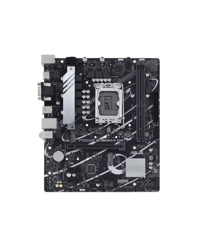 Asus PRIME B760M-K D4, Intel B760, 1700, Micro ATX, 2 DDR4, VGA, HDMI, 2.5G LAN, PCIe4, 2x M.2
