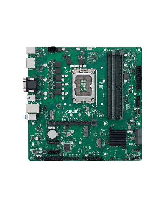 Asus PRO B760M-C-CSM - Corporate Stable Model, Intel B760, 1700, Micro ATX, 4 DDR5, VGA, HDMI, 2 DP, GB LAN, PCIe4, 2x M.2