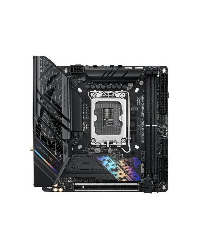 Asus ROG STRIX B760-I GAMING WIFI, Intel B760, 1700, Mini ITX, 2 DDR5, HDMI, DP, Wi-Fi 6E, 2.5G LAN, PCIe5, RGB, 2x M.2