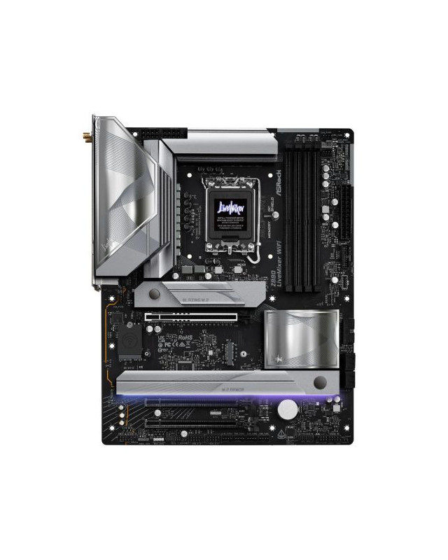 Asrock Z890 LIVEMIXER WIFI, Intel Z890, 1851, ATX, 4 DDR5, HDMI, 2 TB4, Wi-Fi 7, 2.5G LAN, RGB, 4x M.2