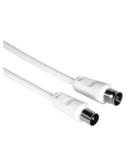 Hama Antenna Cable, Coax Male to Coax Female, 75dB, 3 Metre, White