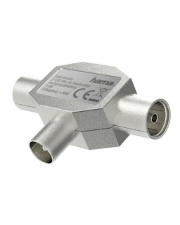 Hama Antenna Splitter, Coax Male to 2x Coax Female, Metal