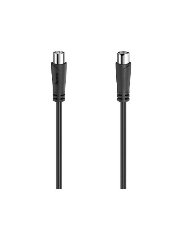 Hama Antenna Cable, Coax Male to Coax Female, 90dB, 1.5 Metre, Black