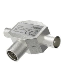 Hama Antenna Splitter, Coax Female to 2x Coax Male, Metal