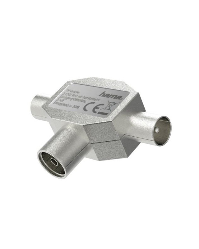 Hama Antenna Splitter, Coax Female to 2x Coax Male, Metal