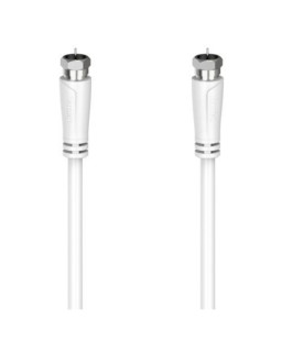 Hama SAT Connection Cable, F-Plug to F-Plug, 90dB, 3 Metres, White