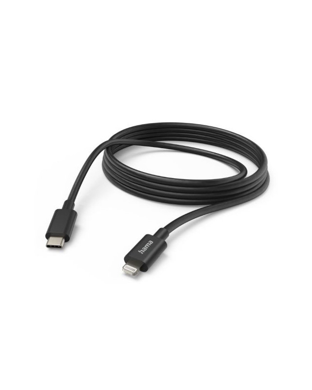 Hama Charging/Data USB-C to Lightning Cable, 480Mbps, 3  Metre, Black, MFI Certified