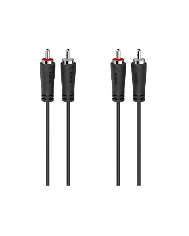 Hama 2x RCA Plugs to 2x RCA Plugs, 1.5 Metre