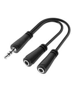 Hama 3.5mm Jack Splitter Cable, 3.5mm Jack Male to 2x 3.5mm Jack Female, Black
