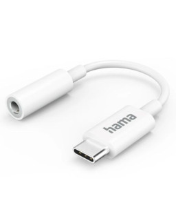 Hama USB Type-C Male to 3.5mm Jack Female Adapter, White